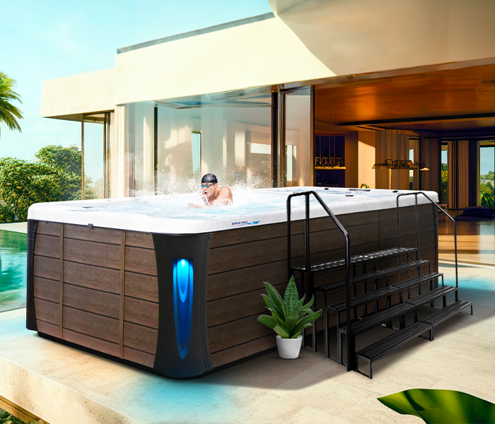 Calspas hot tub being used in a family setting - Desert Springs